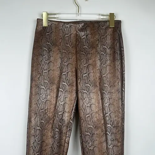 Dennis Basso Brown Metallic Printed Scuba Leggings Size XS NWOT