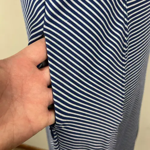 Title Nine Alpha Tank Dress Womens Medium Blue Stripe Stretch Short Sleeveless