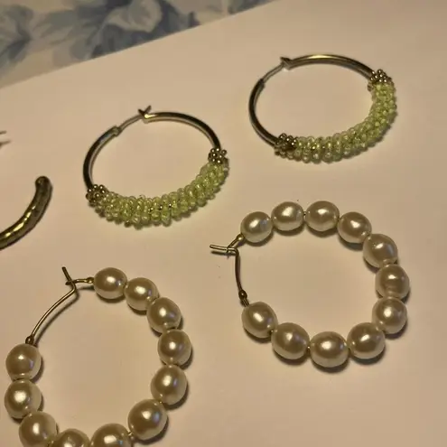 Lot Of 4 Women’s Hoop Costume Earrings Pierced Mix