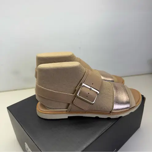 Sorel NIB  Ella III Slingback Sandal Honest Beige Rose Gold Leather Strap Comfort