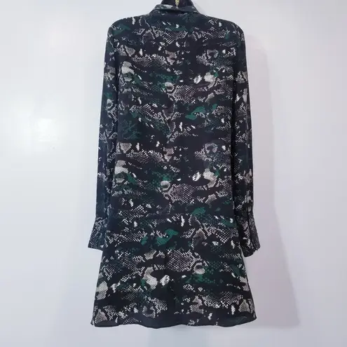 Pam & Gela Animal Print Collared Shirt Dress