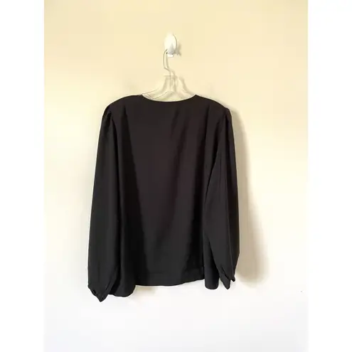 J.Crew  Keyhole Long Sleeve Blouse Black Size Large Tall NEW