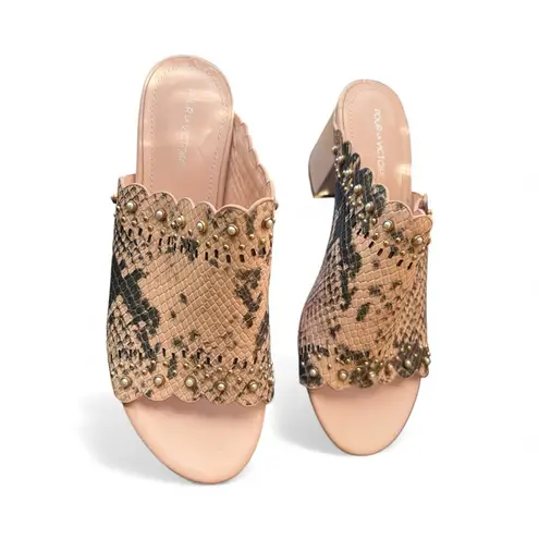Pour La Victoire Pour La Victorie Beige Snake Print open toe shoes