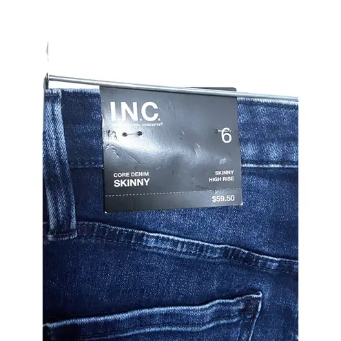 INC Denim High Rise Skinny Jeans Womens 6 Stretch Casual Classic Dark Indigo NWT - Image 5