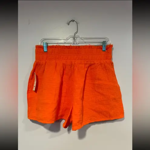 Blue Rain NWT bright orange‎  gauze linen shorts