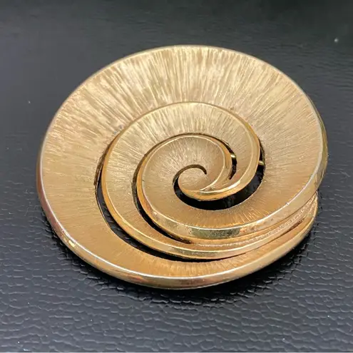 Trifari Vintage Crown Large Swirl Gold-tone Brooch