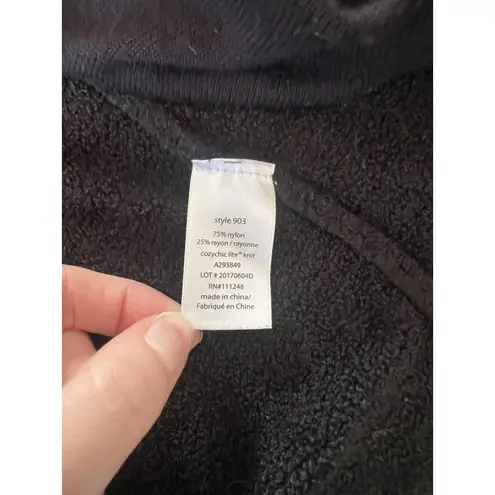 Barefoot Dreams  Cozychic Lite Island Wrap Cardigan #903 Pockets Black S/M