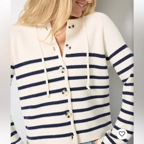 Evereve Isabel Hoodie Lady Like Knit Button Hooded Cardigan W1939 Sz L