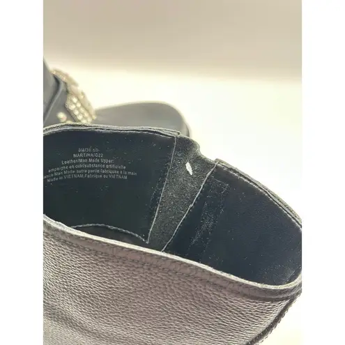 Karl Lagerfeld PARIS Martina Leather
Rhinestone Studded Lug Sole Moto Boots Sz 8