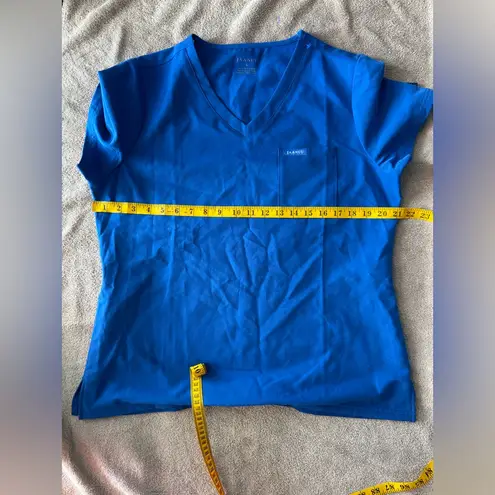 Jaanuu Women’s V-Neck Scrub Top Blue Size L