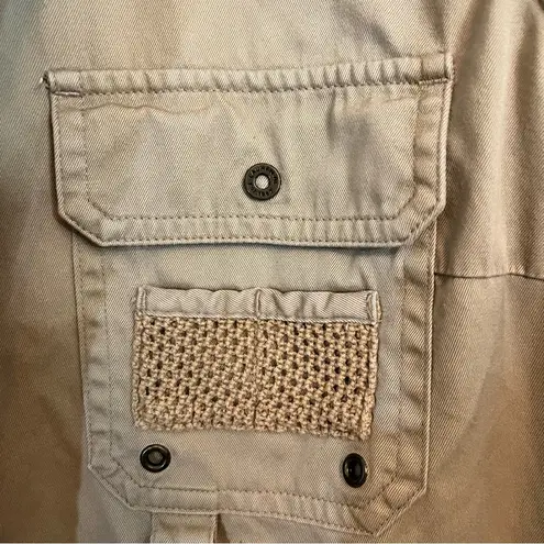 Vintage Ralph Lauren RL Women's Khaki Vest Utility Safari Fishing Cargo Vest Tan