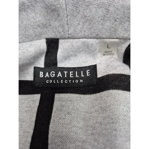 Bagatelle Collection Open Long Coatigan Gray/Black Windowpane Plaid Sz L