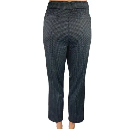 Wit & Wisdom Black Houndstooth Straight Cropped Trouser Dress Pants Size 2