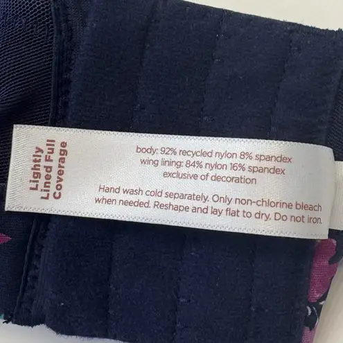 Cacique Lightly Lined Full Coverage Bra Underwire Size 42DD Black Cherry Blossom