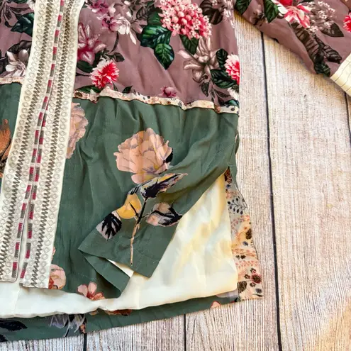 John Mark Open Front Kimono Cardigan Boho Floral Size Medium Women Shirt Top