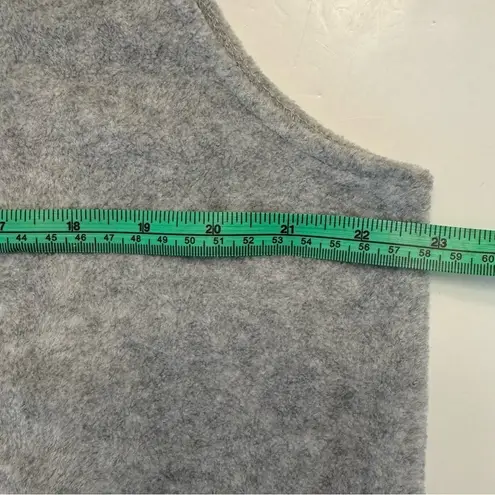 Susan Graver QVC Polar Fleece Vest Grey Floral Medium Trim Cozy Soft NWT New