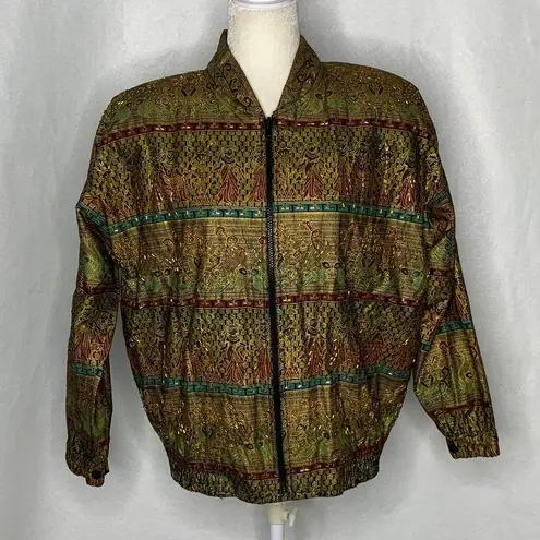Vintage Addis Egyptian Beaded Bomber Jacket 39PE