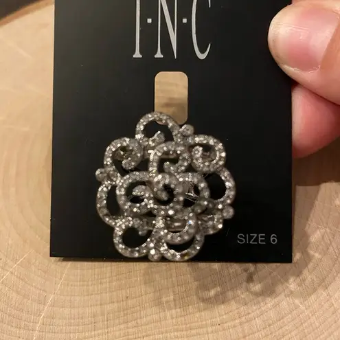 INC Crystal Rose Ring SIze 6