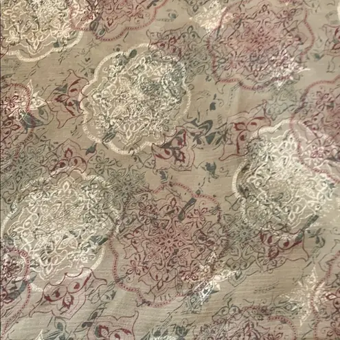 Esprit Women's Pink Purple Floral Scarf with Long Fringe Delicate Texture