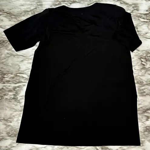 Vintage 80s Bejeweled Black V Neck Tunic Top Dress Le Maglie Di Nives One Size Size undefined