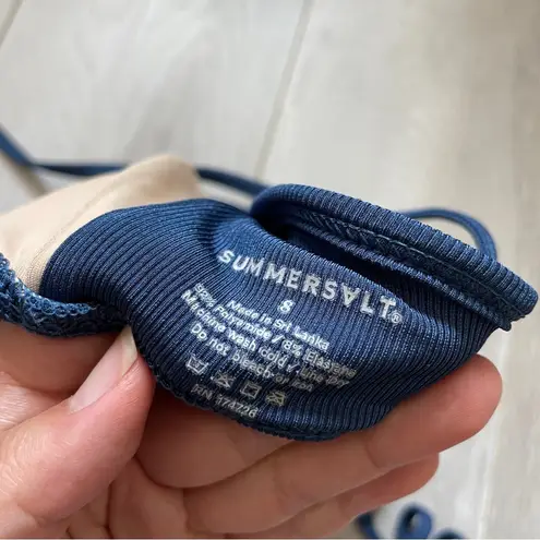 Summersalt The Maternity Ribbed Voyager Bikini Top Blue (Size 8)