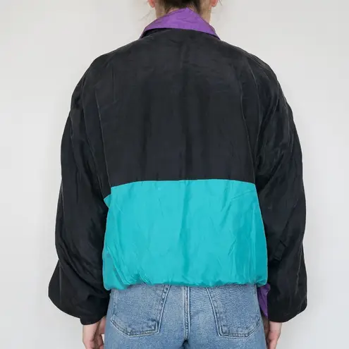 Vintage 70s Peter Et Jon Colorblock Silk Windbreaker Jacket Size M