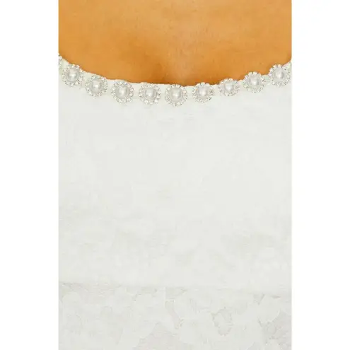 Likely Isa Dress in White 6 New Womens Lace Crystal Pearl Trim Mini