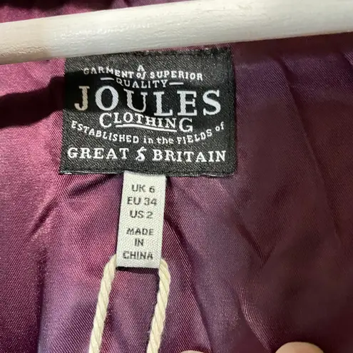 Joules Women’s Caldecott Long Padded Faux Fur Hooded Jacket Burgundy NWT