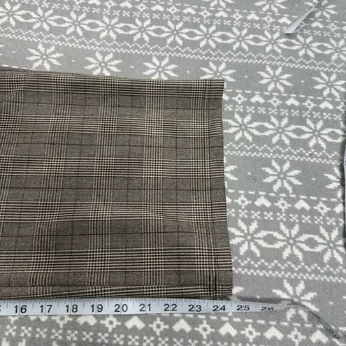 Democracy High Rise Pull On Plaid Pants Brown Size 4