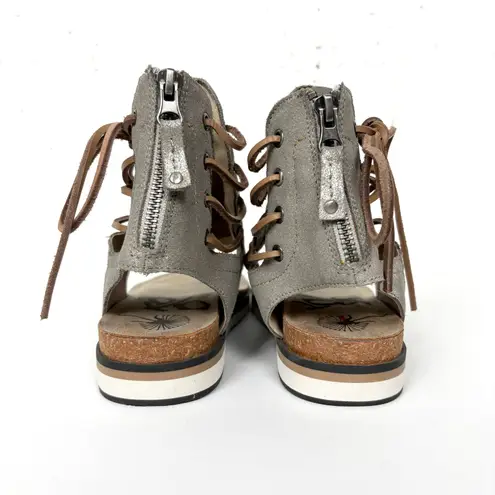 OTBT Off The Beaten Track Womens Locate Sandals Grey Silver Leather Size 9.5