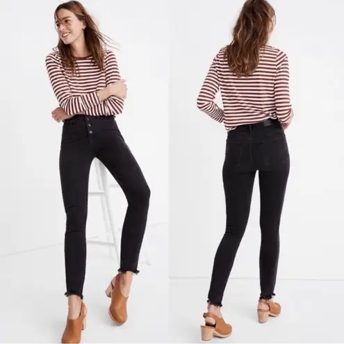 Madewell  10” High Rise Skinny Jeans Women’s Sz 29 Black Botton Fly Stretch Denim