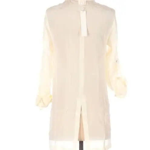Line and Dot NWT Silk Ivory Button Down