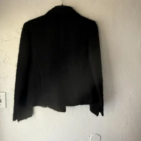 Emma James Sweater Vintage Small Black Embroidered Floral Cardigan Top Beaded