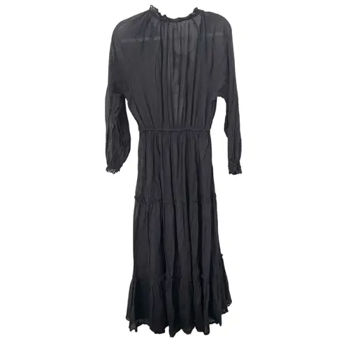 LA BOHÉME Tiered Boho Maxi Dress Black Sz M/L Size M
