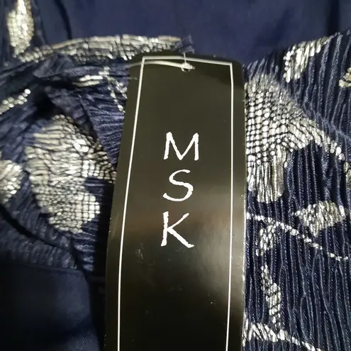 MSK Cold Shoulder Blouse Size XL NWT Blue