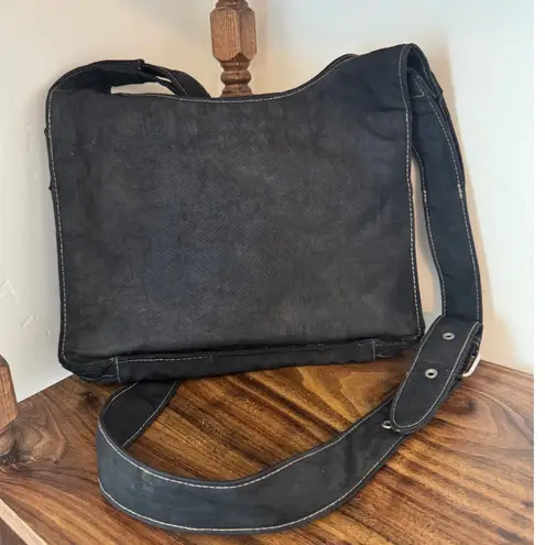 90s Vintage Eddie Bauer Black Multi Compartment Crossbody Bag Large Y2K Grunge