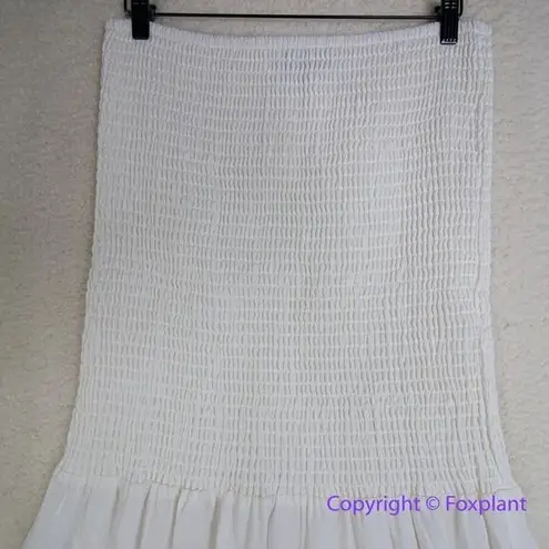 Eloquii off white smocked bodice dress smocked, tiered, size 18