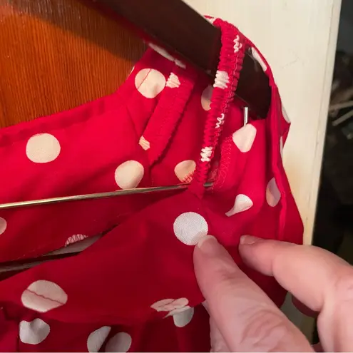 Vintage 80s/90s Red & White polka dot off the shoulder A line dress Byer Too! 5 Size undefined