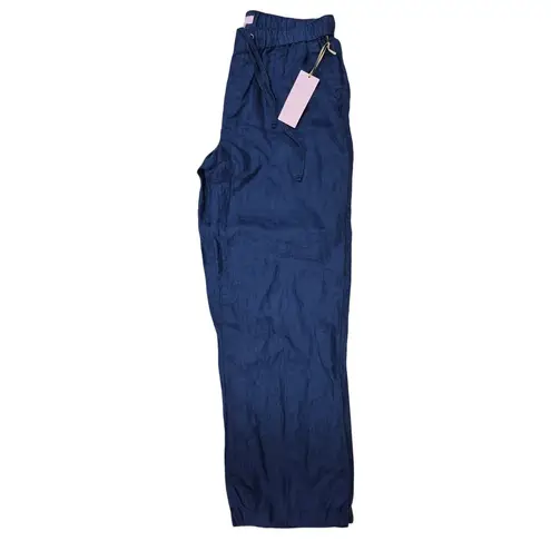 Saint Tropez West NWT St. Tropez West 100% Linen Drawstring Pants Blue Sz M
