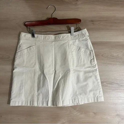 Dockers Tan Beige Pinstriped Size 8 Golf Pickleball Tennis Skorts Cotton Blend