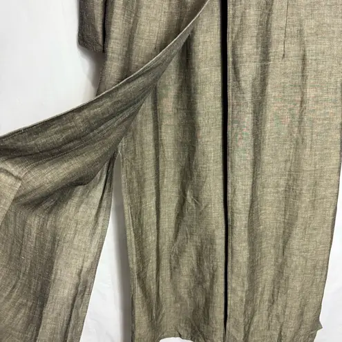 Parisian Signature Khaki Long Sleeve Collar Dress Green Size 6