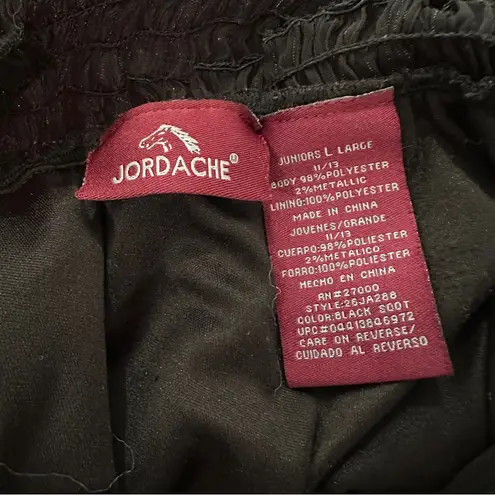 Jordache Vintage Y2K Black Babydoll Tunic Top Metallic Juniors Size Large