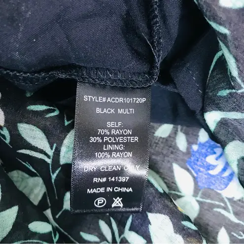 ASTR the Label Stasia Black Floral Smocked Maxi Dress Strappy Open Back Medium