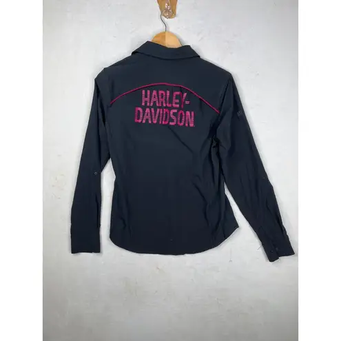Harley Davidson Women’s Performance Fast Dry Mesh Accent Shirt size medium Black