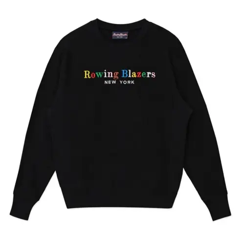 Rowing Blazers Unisex Spellout Crewneck Black Size Medium
