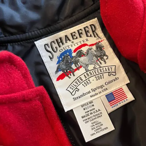 Schaefer Steamboat Springs Colorado USA Red Wool Zip Up Riding Adjustable M Size M