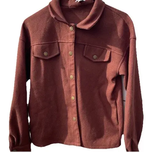 Vintage Camellia Button Brown Cardigan Sz Small Linen Button Western Sweater Orange