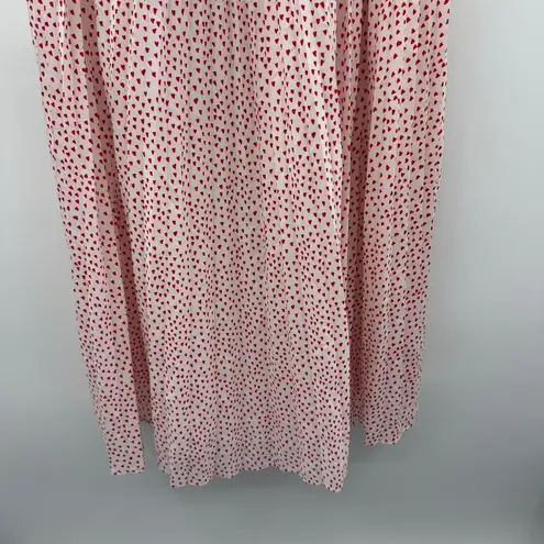 Eloquii RTR White & Red Valentine's Day Heart Print Off Shoulder Midi Dress 20