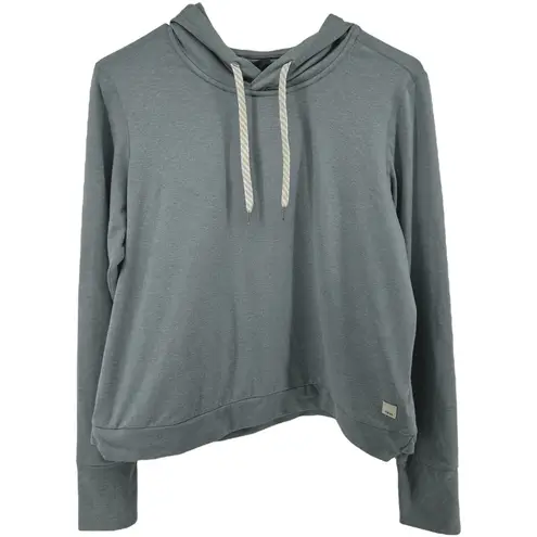 Vuori Halo Essential Hoodie Sweatshirt Cropped Boxy Relaxed DreamKnit Gray M