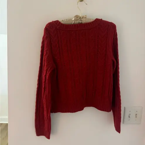 American Eagle  cozy red cardigan size M